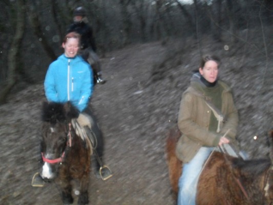 Anne and Zsuzsi, Csibész & Berci the donkey